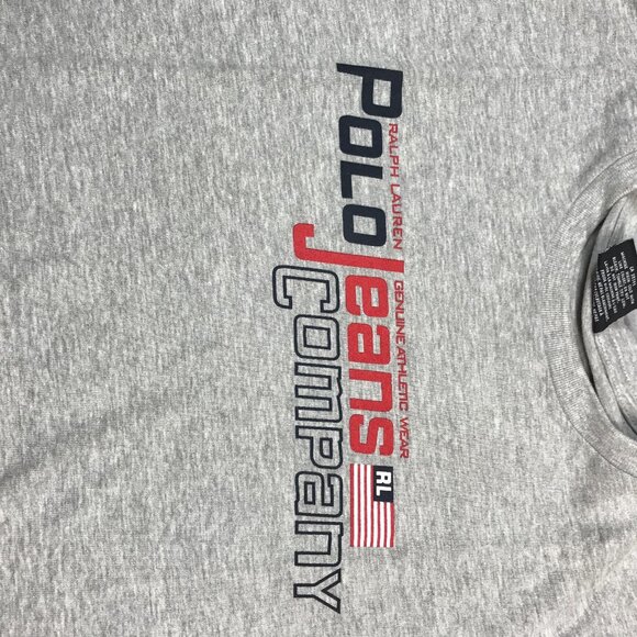 Polo Jeans Co Ralph Lauren Shirt Mens Large Gray Sleeveless Tank Cutoff Graphic - Picture 8 of 8